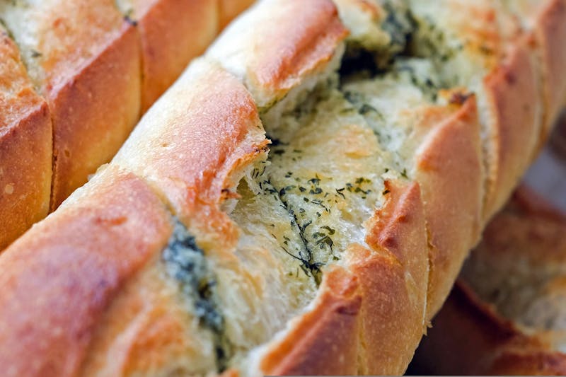 Garlic bread with herbs and butter