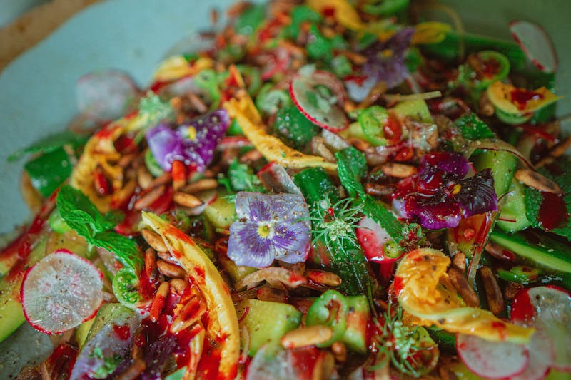 Garden salad with fresh vegetables