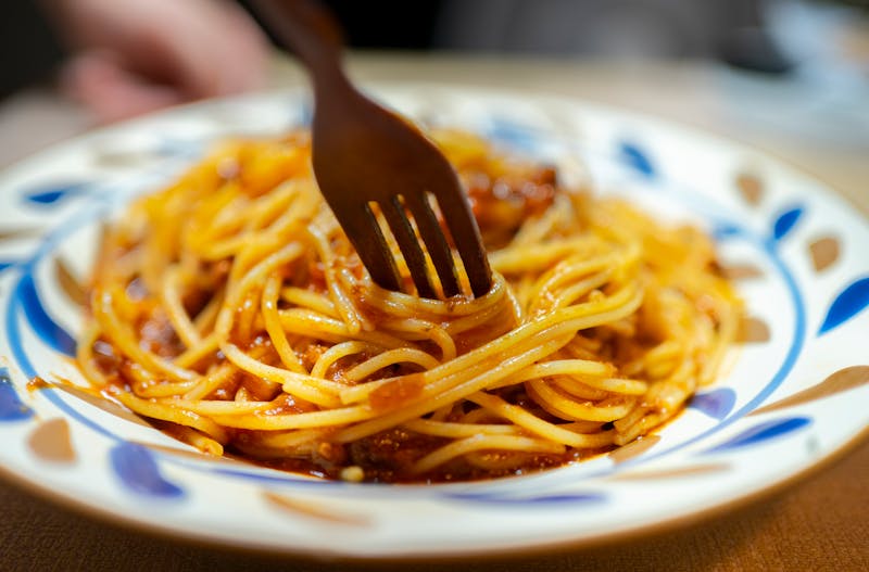 Spaghetti Bolognese with rich meat sauce