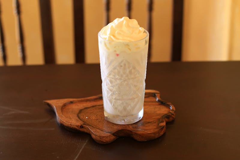 Milkshake with whipped cream topping